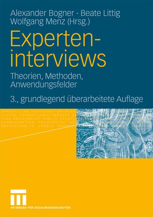 Produktbild Experteninterviews (Deutsch, Alexander Littig, Beate Menz, Bogner, Wolfgang, 2009)