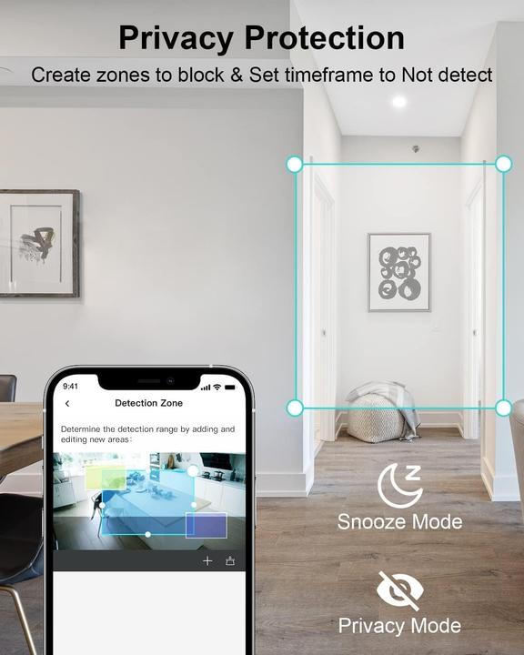 Actual product image WUUK 4MP/2.5K Innenüberwachungskamera mit App und magnetischem Standfuss (2560 x 1440 Pixels)