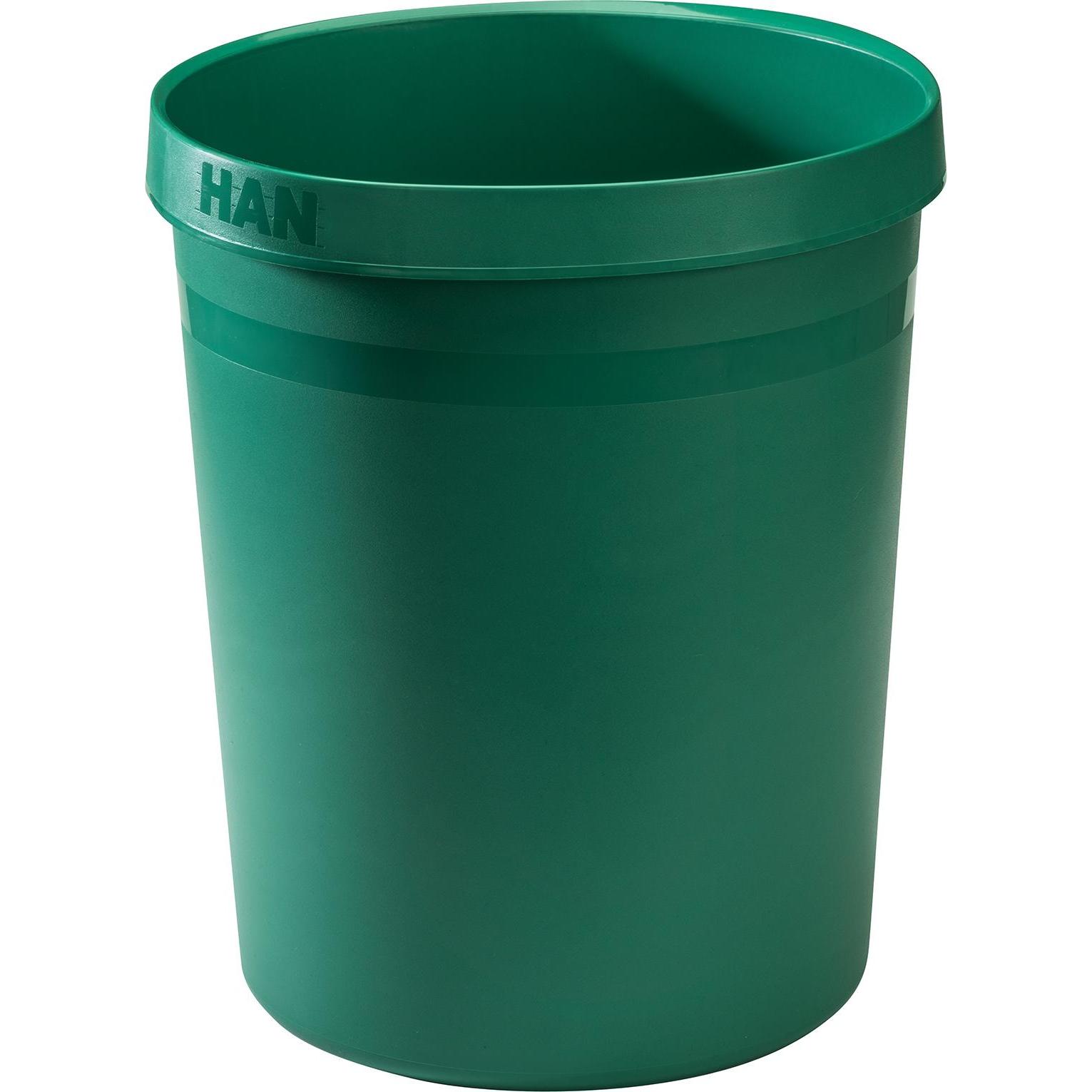 Han Papierkorb GRIP KARMA, 18 Liter, rund, 80-100% Recyclingmaterial, öko, Abfalleimer, Grün