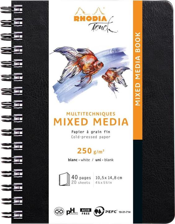 Actual product image Rhodia Touch Mixed Media Book (A6, Hardcover)