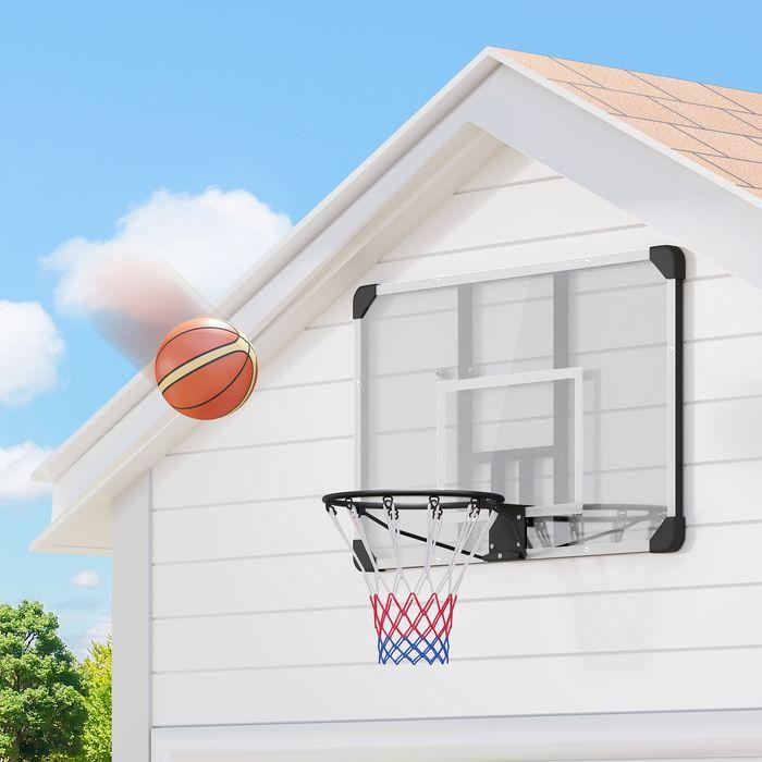 Actual product image Swisshandel24 Basketballkorb, Basketballbrett mit Korb, Wandmontage, für Outdoor, Stahl, weiss