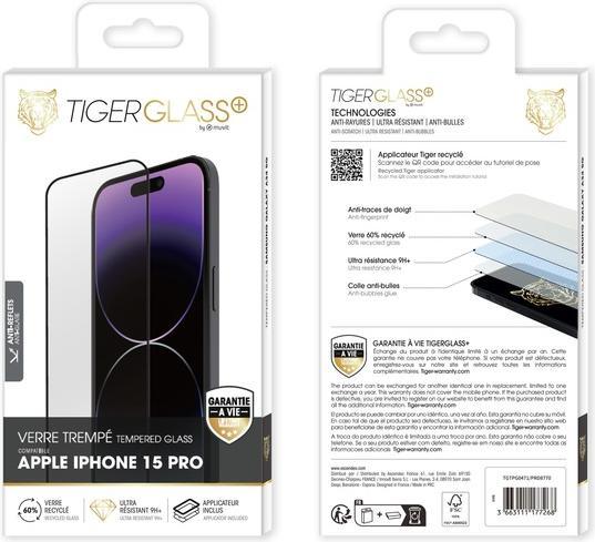 Produktbild Tiger Glas-Folie Recycelt (1 Stk., Apple iPhone 15 Pro)