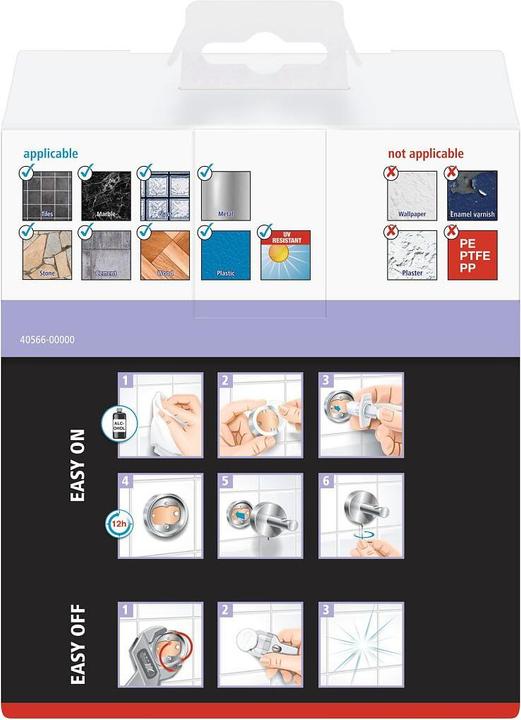 Produktbild tesa MOON BLACK Zahnputzbecher inkl. Klebelösung ohne Bohren (9 x 13.5 x 18 cm)