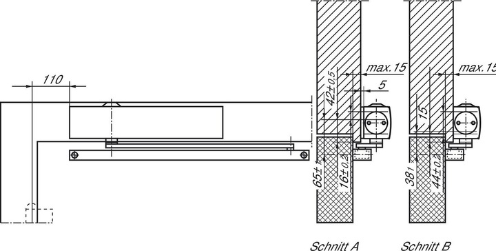Produktbild Geze Türschliesser TS 5000, EN 2-6, mit Gleitschiene, ohne Feststellung, weiss