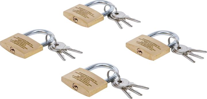 Productafbeelding BGS Messing hangslot set | gelijksluitend | 40 mm | 4 stuks.
