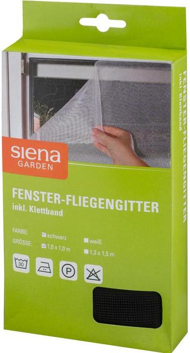 Produktbild Siena Garden 269943 Fenster-Fliegengitter, Schwarz (100 x 100 cm)
