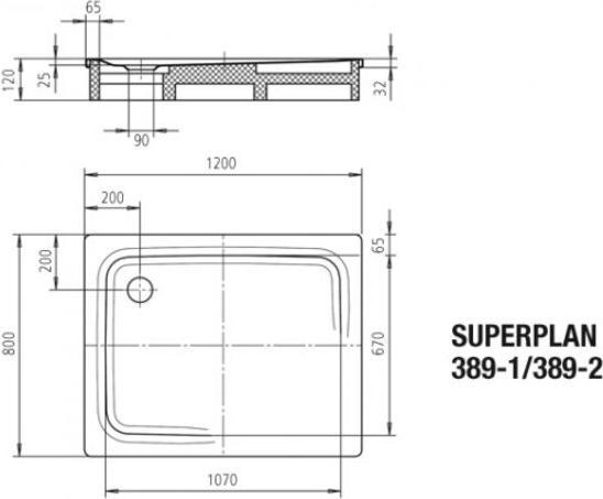 Produktbild Kaldewei Superplan 389-1 80x120cm