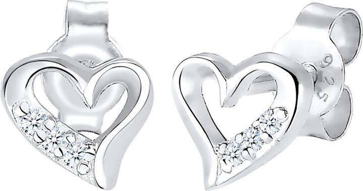 Produktbild Elli DIAMONDS Ohrringe Herz Liebe Diamant (0.03 ct.) 925 Silber (925er Sterling Silber, Diamant)