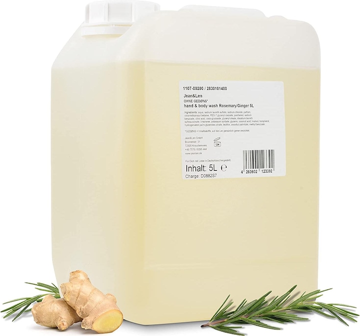 Jean & Len Hand and Body Wash Rosemary & Ginger (Flüssigseife, 5000 ml)