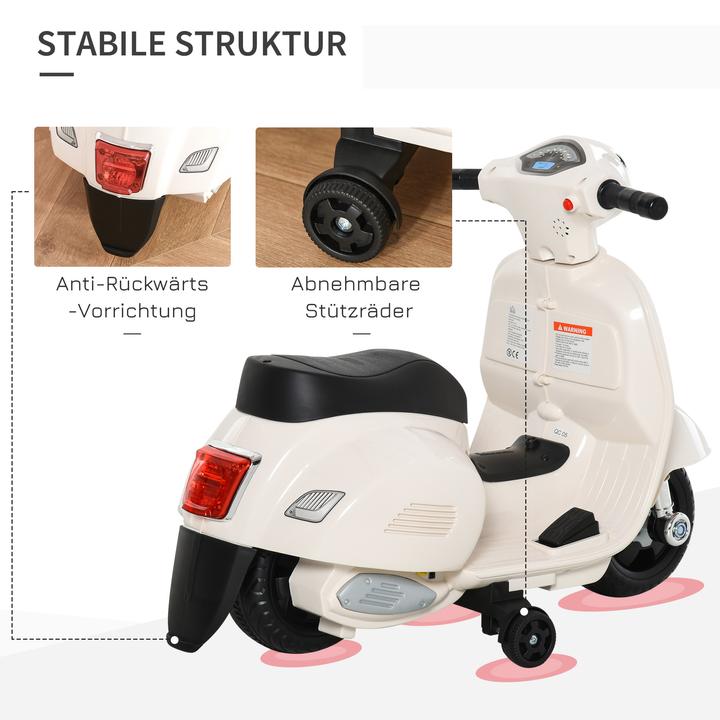 Image du produit Homcom Cyclomoteur électrique pour enfants style Vespa (6 V)