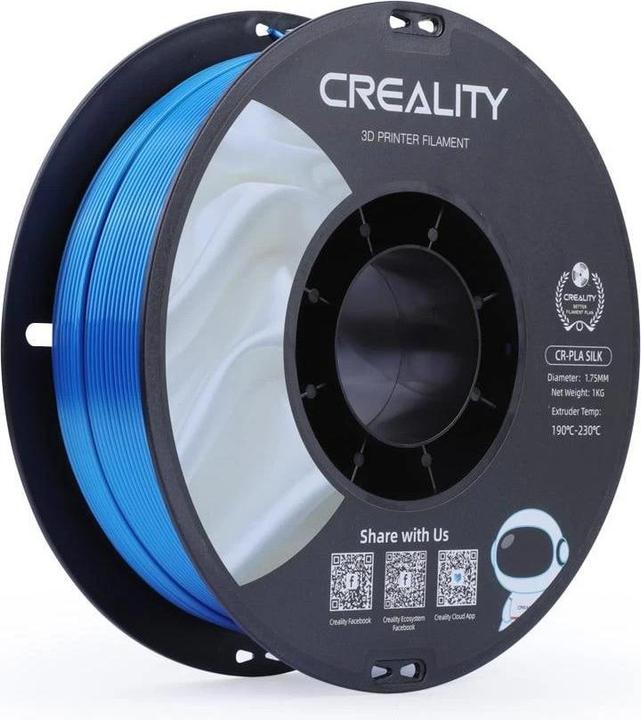 Actual product image Creality Filament PLA Silk (PLA, 1.75 mm, 1000 g, Blue)