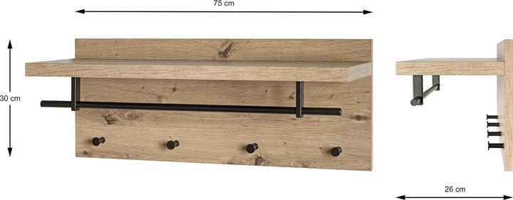Produktbild HAKU Möbel Wandgarderobe