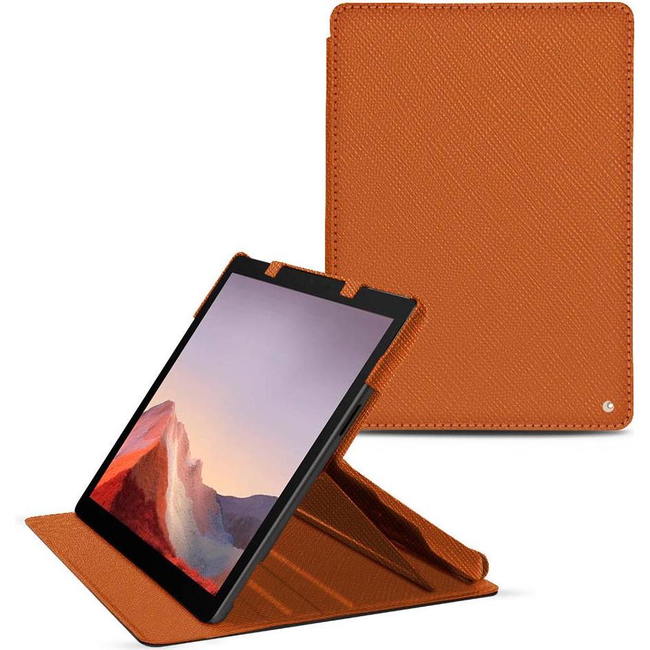 Thumbnail - Noreve Lederschutzhülle vertikal (Microsoft Surface Pro 8), Tablet Hülle, Orange