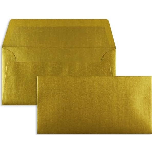 Blanke, Briefumschlag, Briefumschläge DINlang 100g/qm gummiert VE=100 Stück gold (110 x 220 mm, 100 x)
