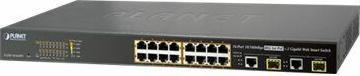 Immagine prodotto Planet 16 porte 10/100TX 802.3at PoE + 2 porte Gigabit TP/SFP (18 porte)