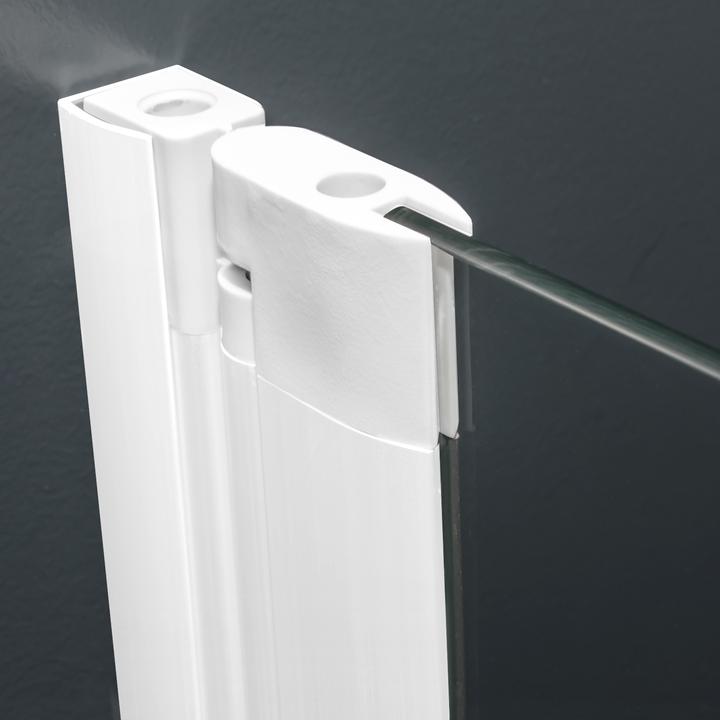 Actual product image Schulte Folding bath screen 3-piece 400/400/400 Real glass clear light alpine white (127 cm, 127 cm, 140 cm)