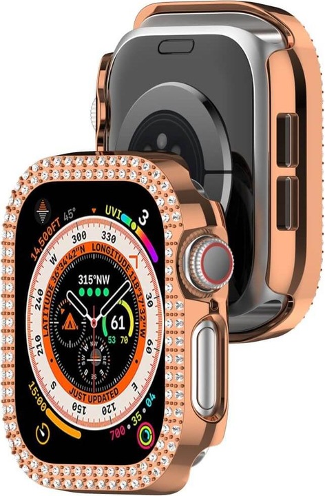 Actual product image Cover-Discount Apple Watch 10 - 46mm - Glitter rhinestone protective case