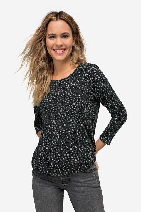 Image du produit Laurasøn T-shirt à col rond et manches longues. Imprimé sur toute la surface et label OEKO-TEX (S)