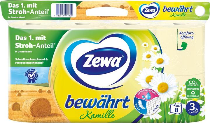 Image du produit Zewa Papier hygiénique Proven Camomille avec pâte de paille 8 rouleaux (1 pcs)