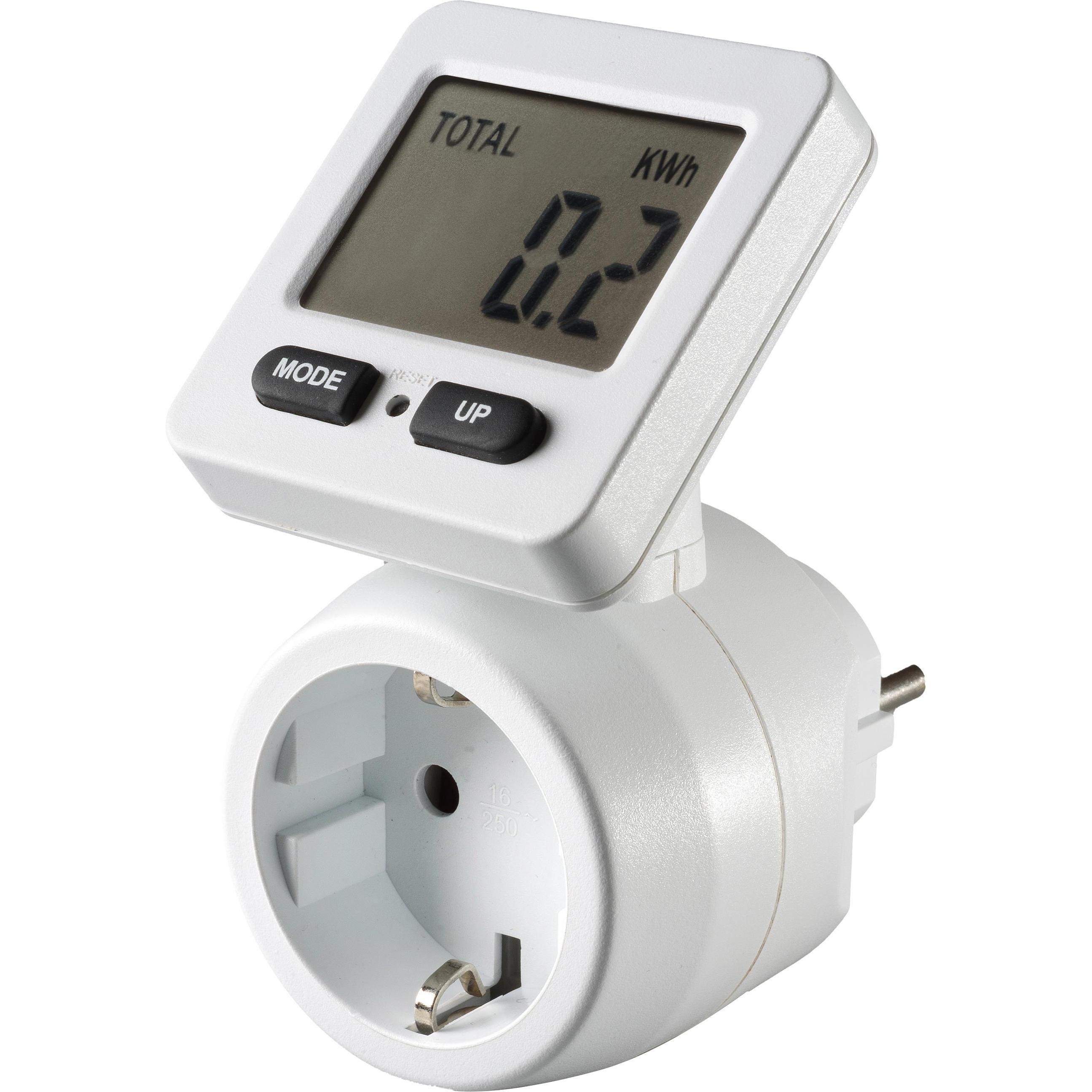 Vivanco, Energiemessgerät, Wall Adapter with Energy Calculator - White