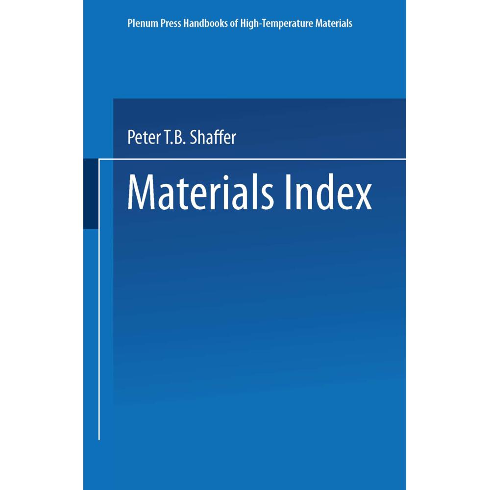 Materials Index, Fachbücher von Peter T. B. Shaffer