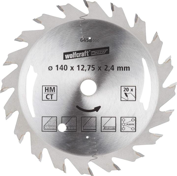 Produktbild wolfcraft 1 Kreissägeblatt HM, 20 Zähne ø140mm