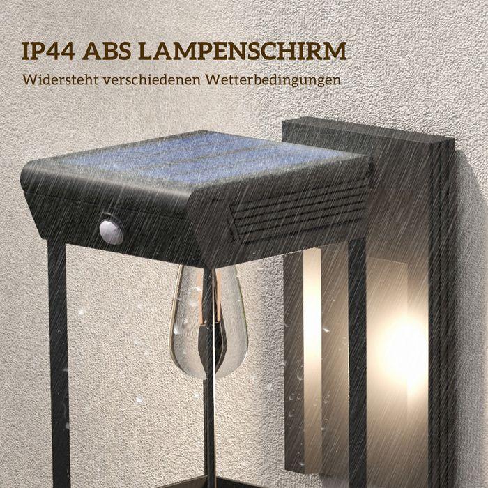 Actual product image Swisshandel24 Solar wall light LED outdoor light garden light warm white adjustable light sensor IP44 black (160 lm, IP44)