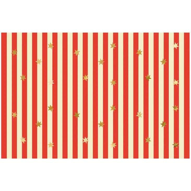 Partydeco, Tischdecke, dünne Streifen und Sterne Tischdecke (Papier) (180 x 120 cm)