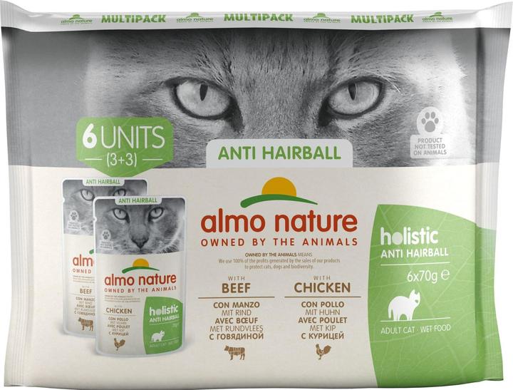 Almo Nature Hairbal Boeuf+Poulet 6x70g (Adulte, 6 pcs, 420 g)