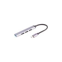 Thumbnail - Shiverpeaks -BASIC-S--USB-C Hub, 3.0, 4-fach USB-A, ALU, slim, 0,12m (USB-C, 4 Ports), Dockingstation + USB Hub