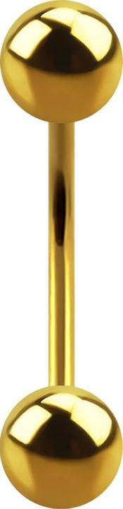 Actual product image Star Piercing Micro Banane vergoldet mit zwei Kugeln (without brass, Titanium)