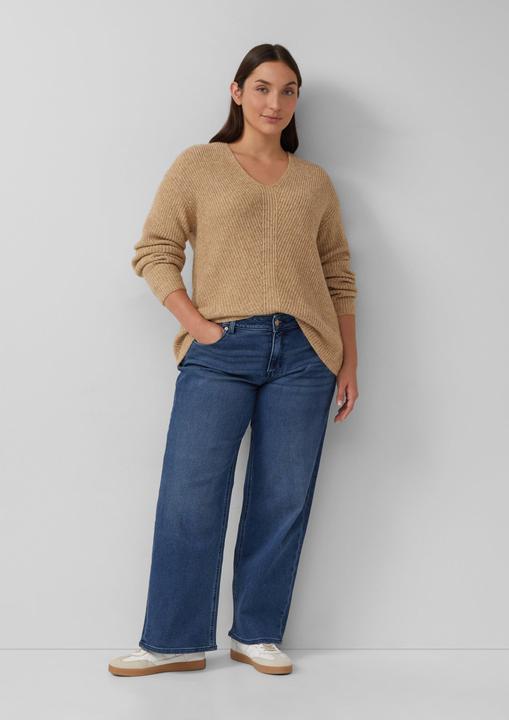 Produktbild s.Oliver Strickpullover Weicher Strickpullover im Relaxed Fit mit V-Ausschnitt (54)