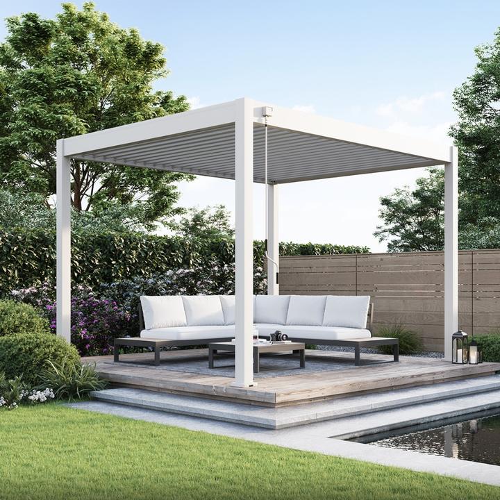 Produktbild Weide Pergola Classic 3x3.6m mit Lamellendach Sand (300 cm, 360 cm)