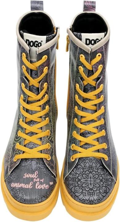 Actual product image Dogo Vegan Leather Multicolor Zip Long Boots (39)