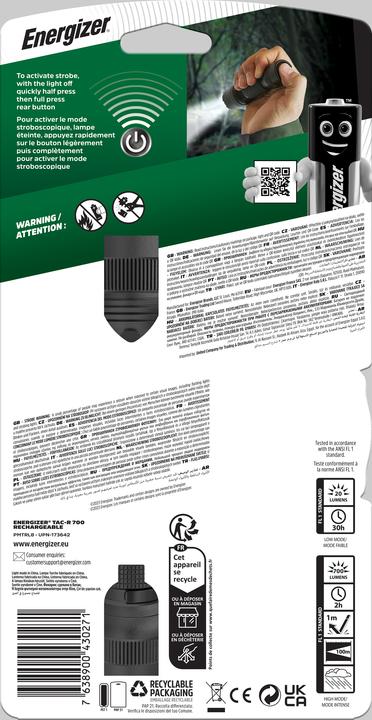 Actual product image Energizer Flashlight Tactical 700 (battery operated) (15.80 cm, 700 lm)
