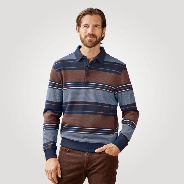 Produktbild Explorer Gestreiftes Poloshirt langarm, Bündchenabschluss (L)