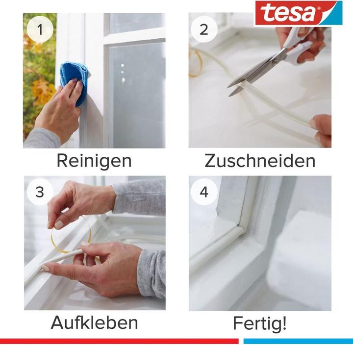 Actual product image tesa 2x tesamoll CLASSIC E-Profil Fensterdichtung, Gummidichtung zum Isolieren, Zweierpack