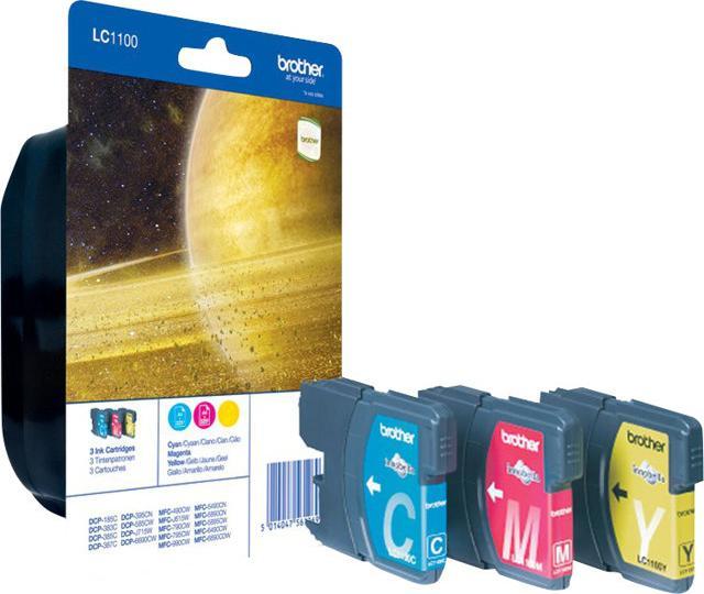 Actual product image Brother LC1100RBWBP - Yellow, Cyan, Magenta - Original (C, M, Y)