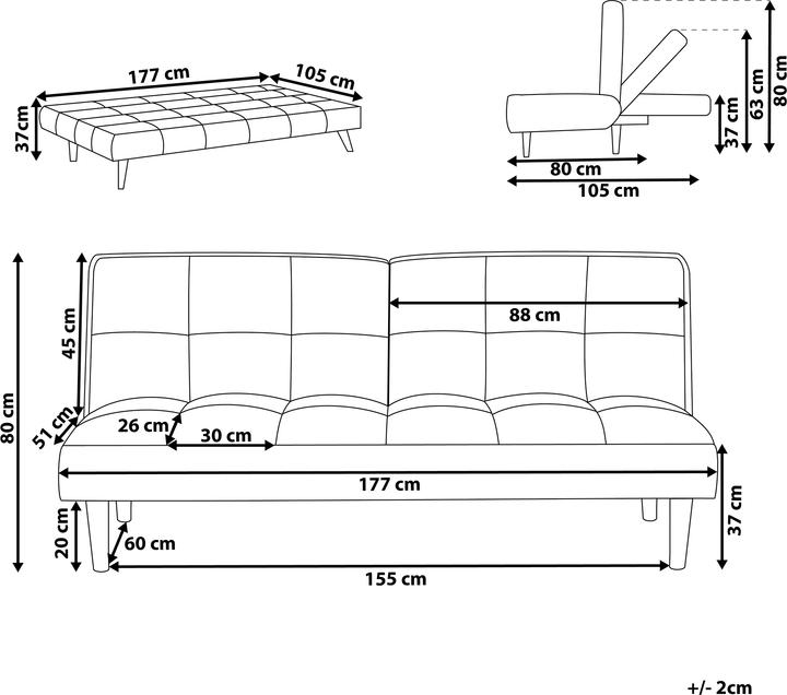 Produktbild Beliani Siljan (3-Sitzer)