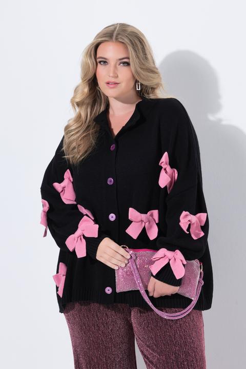 Produktbild Miamoda Strickjacke, oversized, Schleifen, weiter Langarm (50, 52, 54, 56)
