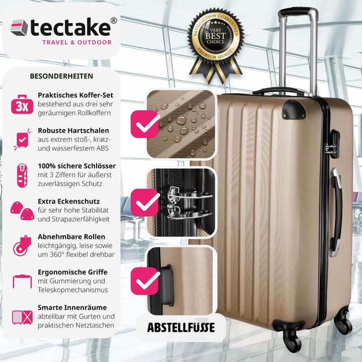 Image du produit tectake Set de 3 Valises (95 l, M (50 - 90l), L (90 - 115l))