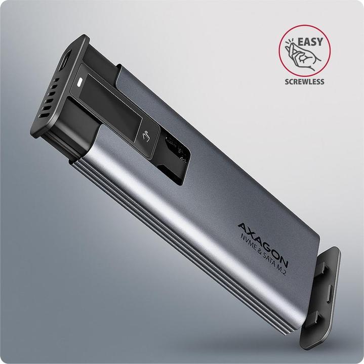 Produktbild Axagon Boitier externe USB-C 3.2 EEM2-SD2 - S-ATA/NVMe M.2 Type 2280 (Noir) (M.2)