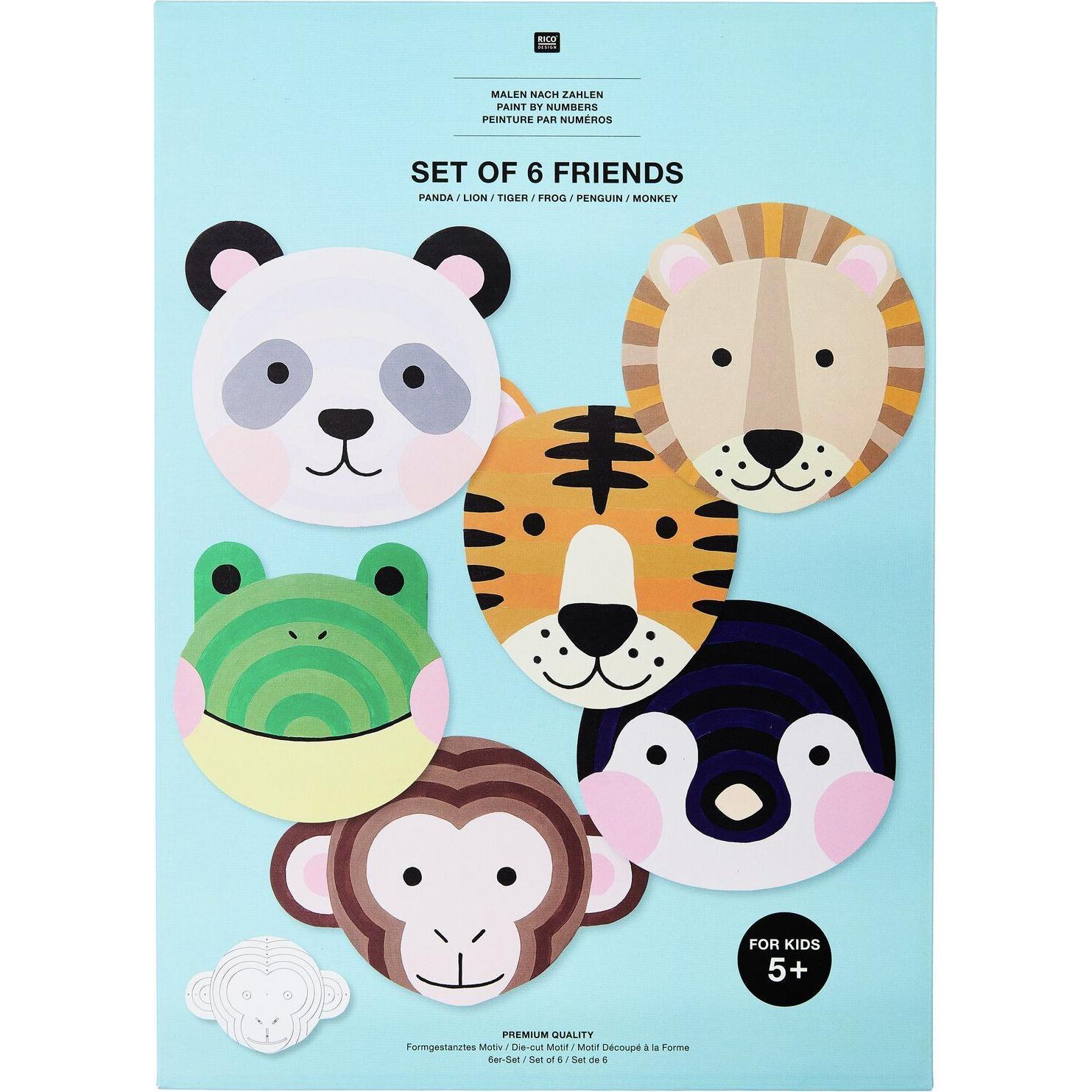 Rico Design Malen Nach Zahlen Set of 6 friends, 6 M