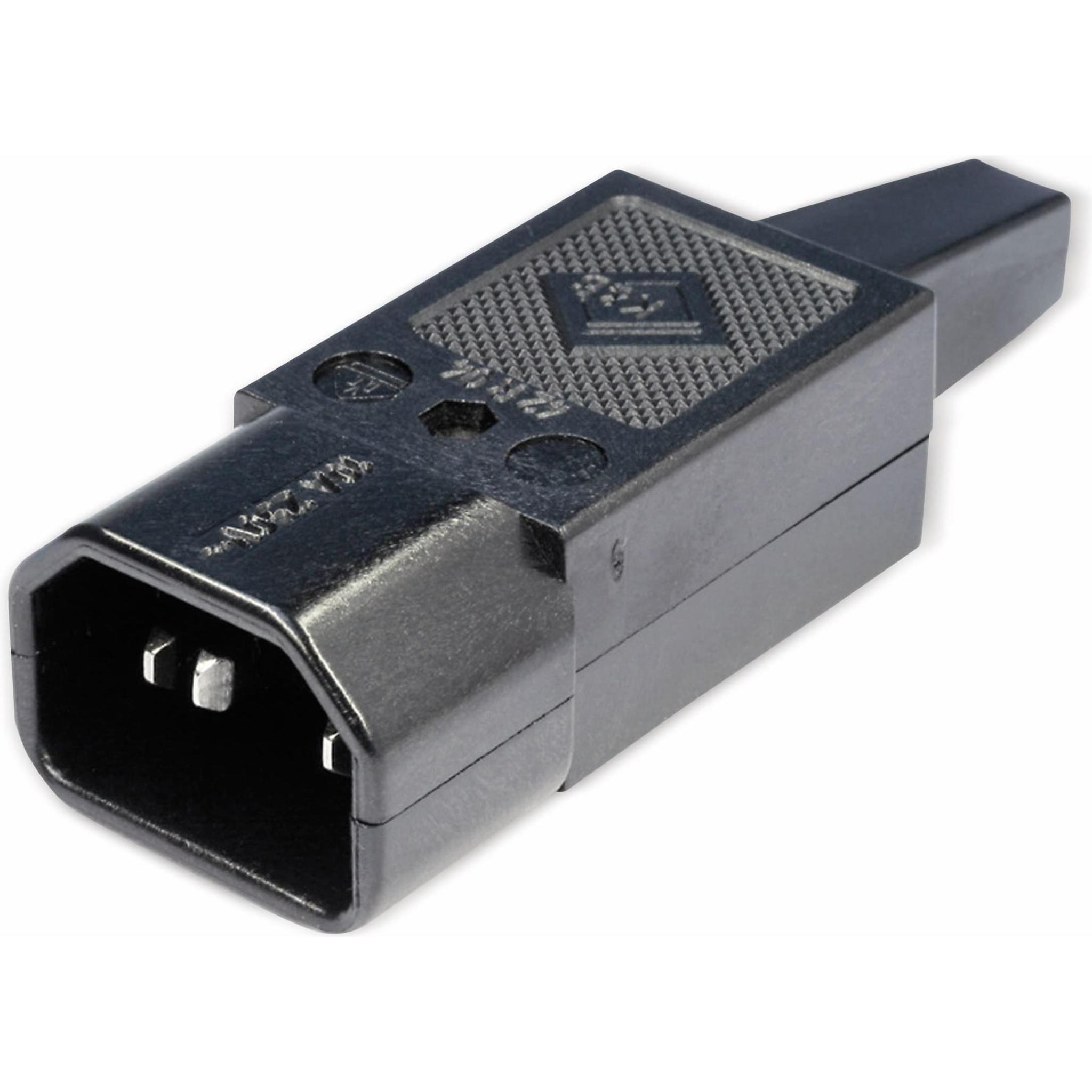 Eneroid, Stromadapter, Kaltgerätestecker, gerade, schwarz