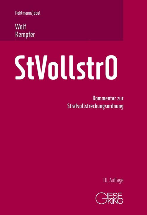 Immagine prodotto Pohlmann:Strafvollstreckungsordnung (Tedesco, Thomas Wolf, Hans-Peter Jabel, Hans Pohlmann, 2024)