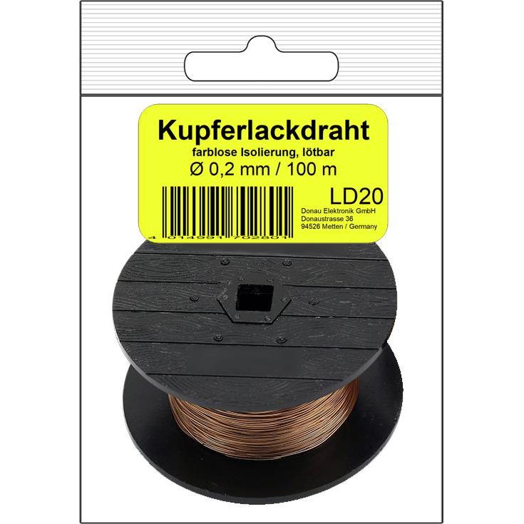 Thumbnail - Donau, Kabelleitung, Kupfer Lackdraht 0,2 mm Spule 100 M (100 m)