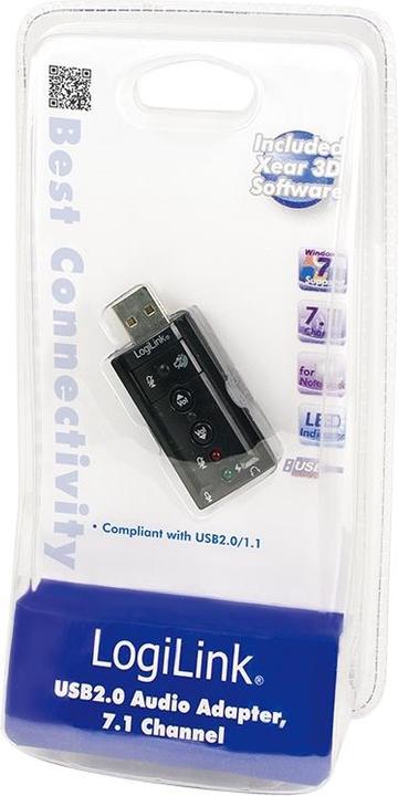 Image du produit LogiLink Carte son USB 2.0 avec effet sonore virtuel 7.1 offre la possibilité de connecter des (USB)