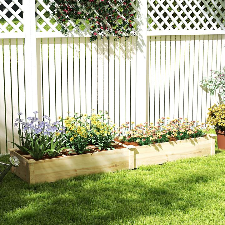 Produktbild Outsunny Erhöhtes Pflanzenbeet mit 2 Fächern