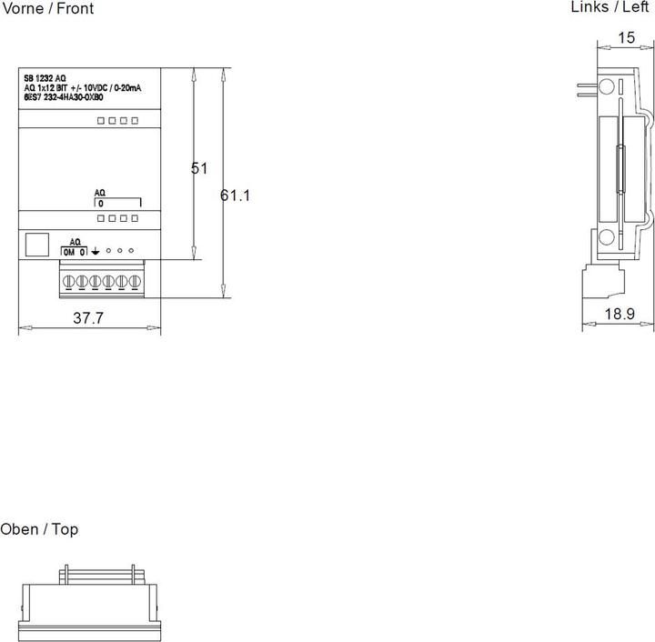 Produktbild Siemens Simatic S7-1200 SB1232 1AA 12Bit