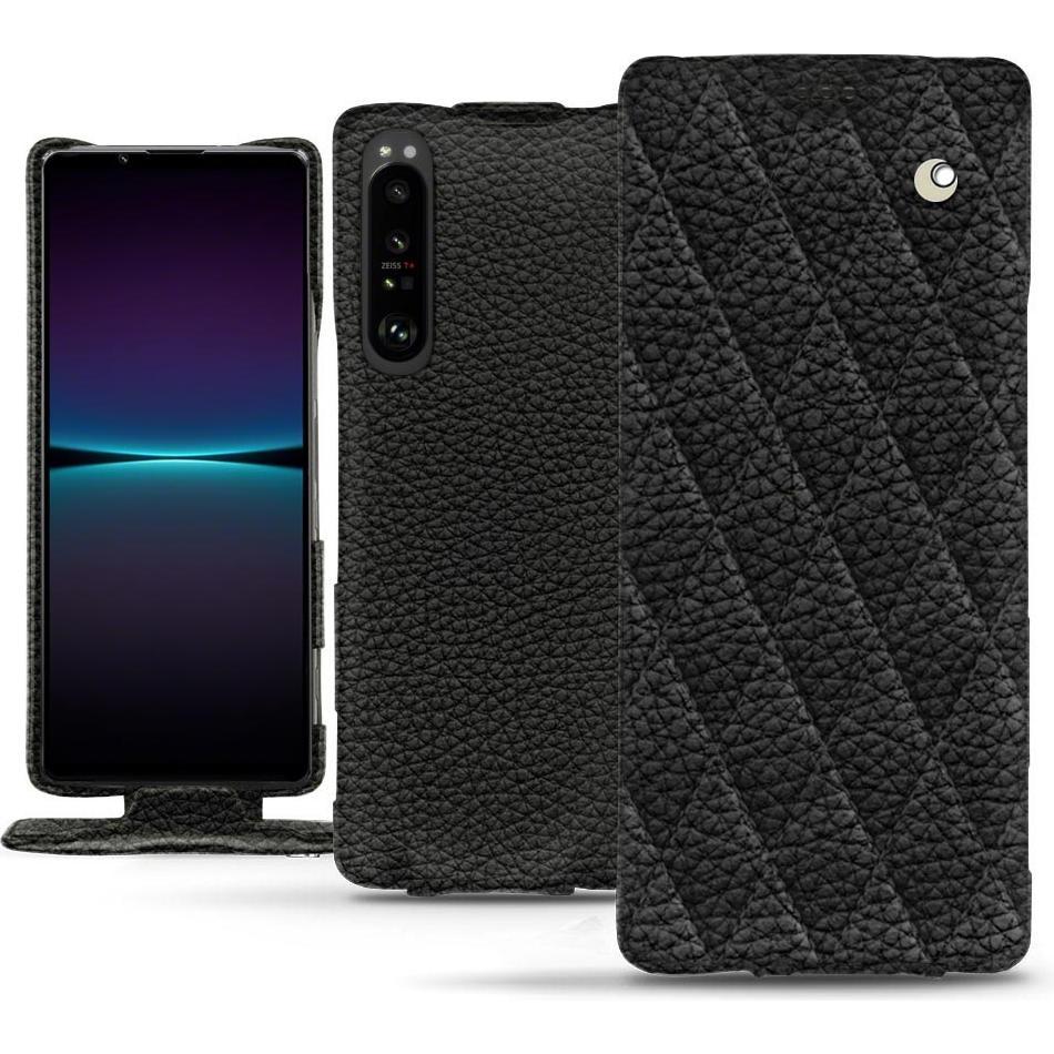 Noreve Lederschutzhülle vertikal (Sony Xperia 1 IV), Smartphone Hülle, Schwarz